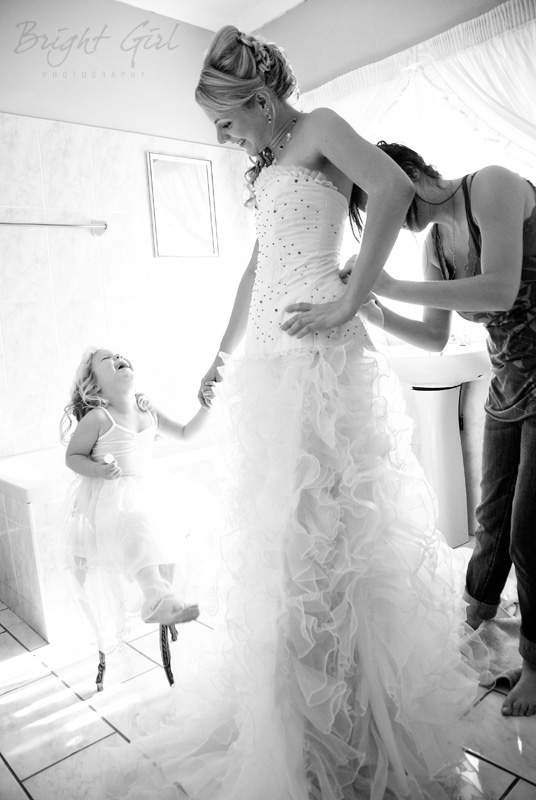 Bride getting ready